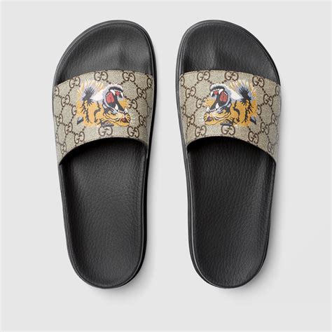 gucci mens slides tiger|gucci slide gg supreme tigers.